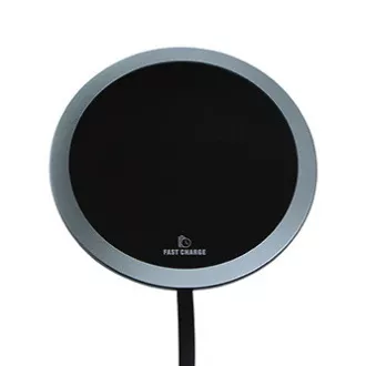 All New, Bezdrátová nabíječka, ultra tenká, pro telefon, stříbrná, 5/9V, 10W, ochrana proti přehřátí, Qi