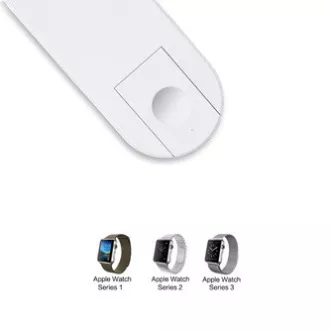 2v1 bezdrátová nabíječka, pro telefon a Apple Watch, bílá, 5V, 10W, Qi