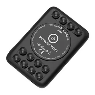 Powerton, power banka s bezdrátovým nabíjením, Li-Pol, 5V, nabíjení telefonů/tabletů, WBP5, 5000mAh, přísavky pro přilnutí k telef Powerton, power banka s bezdrátovým nabíjením, Li-Pol, 5V, nabíjení telefonů/tabletů, WBP5, 5000mAh, přísavky pro přilnutí k telef