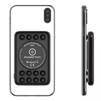 Powerton, power banka s bezdrátovým nabíjením, Li-Pol, 5V, nabíjení telefonů/tabletů, WBP5, 5000mAh, přísavky pro přilnutí k telef Powerton, power banka s bezdrátovým nabíjením, Li-Pol, 5V, nabíjení telefonů/tabletů, WBP5, 5000mAh, přísavky pro přilnutí k telef