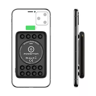 Powerton, power banka s bezdrátovým nabíjením, Li-Pol, 5V, nabíjení telefonů/tabletů, WBP5, 5000mAh, přísavky pro přilnutí k telef Powerton, power banka s bezdrátovým nabíjením, Li-Pol, 5V, nabíjení telefonů/tabletů, WBP5, 5000mAh, přísavky pro přilnutí k telef