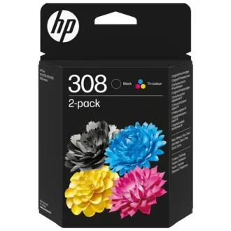 HP 308 (6L6S6UE#301) - cartridge, black + color (černá + barevná) HP 308 (6L6S6UE#301) - cartridge, black + color (černá + barevná)
