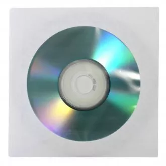 Obálka na 1 ks CD, papír, bílá, s okénkem