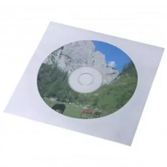 Obálka na 1 ks CD, papír, bílá, s okénkem, Logo, 100-pack