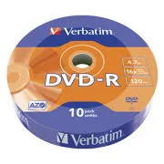 Verbatim DVD-R, Matt Silver, 43729, 4.7GB, 16x, cake box, 10-pack, bez možnosti potisku, 12cm, pro archivaci dat