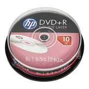 HP DVD+R DL, Double Layer, DRE00060-3, 69309, 8.5GB, 8x, cake box, 10-pack, bez možnosti potisku, 12cm, pro archivaci dat