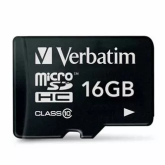 Verbatim paměťová karta Micro Secure Digital Card Premium, 16GB, micro SDHC, 44010, UHS-I U1 (Class 10)