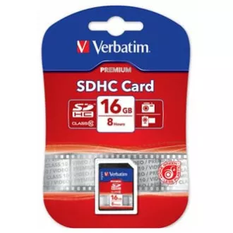 Verbatim paměťová karta Secure Digital Card Premium U1, 16GB, SDHC, 43962, UHS-I U1 (Class 10)