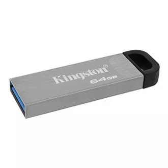 Kingston USB flash disk, USB 3.0, 64GB, DataTraveler(R) Kyson, stříbrný, DTKN/64GB, USB A, s poutkem