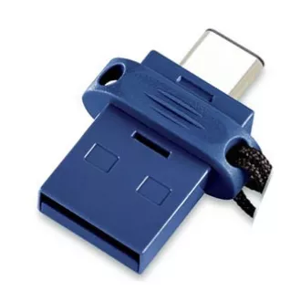 Verbatim USB flash disk OTG, USB 3.0, 64GB, Dual, modrý, 49967, USB A / USB C, s poutkem