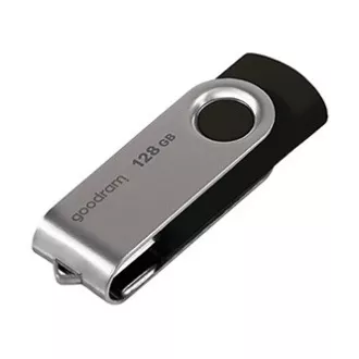 Goodram USB flash disk, USB 2.0, 128GB, UTS2, černý, UTS2-1280K0R11, USB A, s otočnou krytkou