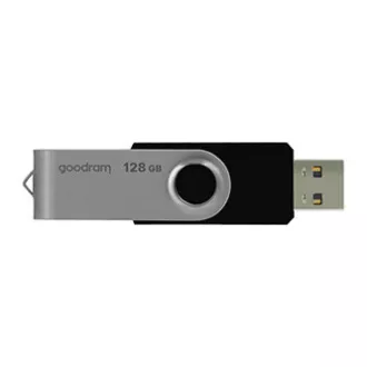 Goodram USB flash disk, USB 2.0, 128GB, UTS2, černý, UTS2-1280K0R11, USB A, s otočnou krytkou