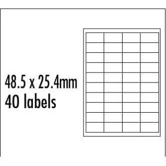 Logo etikety 48.5mm x 25.4mm, A4, matné, modré, 40 etiket, baleno po 10 ks, pro inkoustové a laserové tiskárny