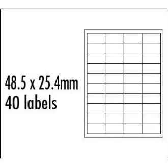 Logo etikety 48.5mm x 25.4mm, A4, matné, červené, 40 etiket, baleno po 10 ks, pro inkoustové a laserové tiskárny