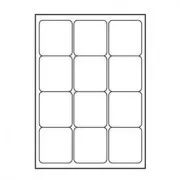 Logo etikety 66mm x 70mm, A4, matné, bílé, 12 etiket, 140g/m2, baleno po 25 ks, pro inkoustové a laserové tiskárny