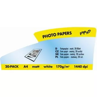 Logo 16668, foto papír, matný, bílý, A4, 170 g/m2, 1440dpi, 20 ks, inkoustový