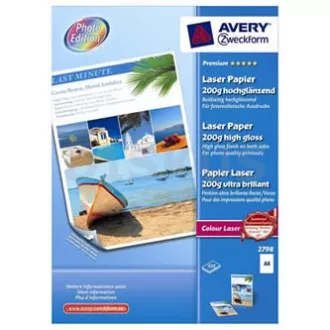 Avery Zweckform Premium Laser Paper, 2798, foto papír, vysoce lesklý, bílý, A4, 200 g/m2, 100 ks, laserový Avery Zweckform Premium Laser Paper, 2798, foto papír, vysoce lesklý, bílý, A4, 200 g/m2, 100 ks, laserový