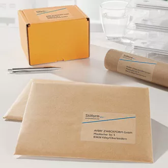 Avery Zweckform etikety 210mm x 297mm, A4, průhledné, transparentní, 1 etiketa, na balíky, baleno po 25 ks, J8567-25, pro inkousto