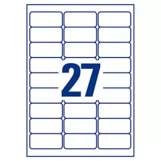 Avery Zweckform etikety 63.5mm x 29.6mm, A4, bílé, 27 etiket, odnímatelná, baleno po 25 ks, L4737REV-25, pro laserové a inkoustové