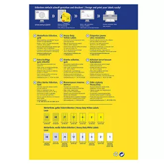 Avery Zweckform etikety 210mm x 297mm, A4, žluté, 1 etiketa, velmi odolné, baleno po 20 ks, L6111-20, pro laserové tiskárny