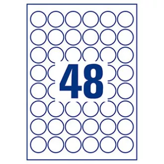 Avery Zweckform etikety 30mm, A4, matné, bílé, 48 etiket, velmi odolné, baleno po 20 ks, L4716-20, pro laserové tiskárny a kopírky