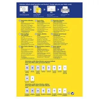 Avery Zweckform etikety 70mm x 37mm, A4, matné, bílé, 24 etiket, velmi odolné, baleno po 20 ks, L4718-20, pro laserové tiskárny a