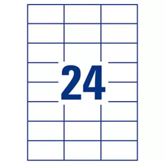 Avery Zweckform etikety 70mm x 37mm, A4, matné, bílé, 24 etiket, velmi odolné, baleno po 20 ks, L4718-20, pro laserové tiskárny a