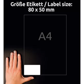 Avery Zweckform jmenovky 80mm x 50mm, A4, bílé, 10 etiket, samolepicí, baleno po 20 ks, L4785-20, pro laserové tiskárny Avery Zweckform jmenovky 80mm x 50mm, A4, bílé, 10 etiket, samolepicí, baleno po 20 ks, L4785-20, pro laserové tiskárny