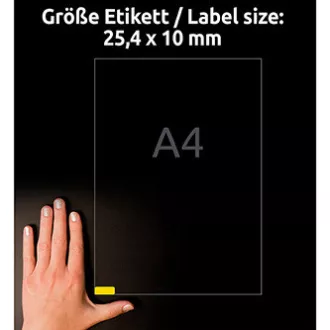 Avery Zweckform etikety 25.4mm x 10mm, A4, žluté, 189 etiket, mini, snímatelné, baleno po 20 ks, L6037-20, pro laserové a inkousto