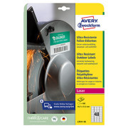 Avery Zweckform etikety 45.7mm x 21.2mm, A4, bílé, 48 etiket, velmi odolné, baleno po 10 ks, L7911-10, pro laserové tiskárny a kop