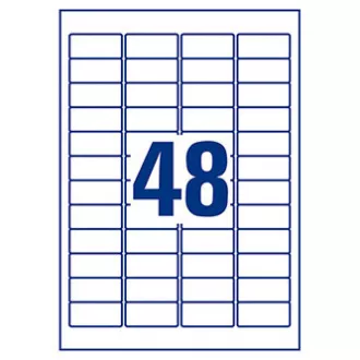 Avery Zweckform etikety 45.7mm x 21.2mm, A4, bílé, 48 etiket, velmi odolné, baleno po 10 ks, L7911-10, pro laserové tiskárny a kop