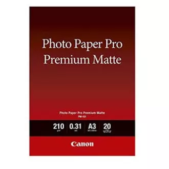 Canon Photo paper premium matte, PM-101, foto papír, matný, 8657B006, bílý, A3, 210 g/m2, 20 ks, inkoustový