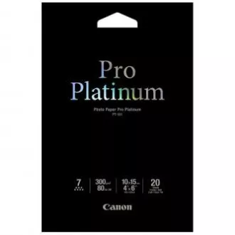 Canon Photo Paper Pro Platinum, PT-101, foto papír, lesklý, 2768B013, bílý, 10x15cm, 4x6", 300 g/m2, 20 ks, inkoustový