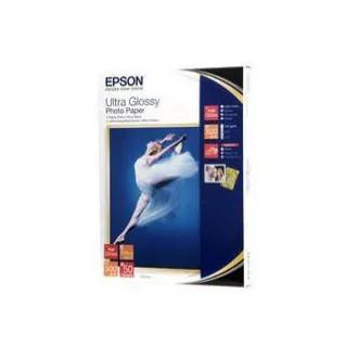 Epson Ultra Glossy Photo Paper, C13S041944BH, foto papír, lesklý, bílý, R200, R300, R800, RX425, RX500, 13x18cm, 5x7", 300 g/m2, 5