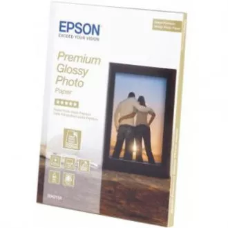 Epson Premium Glossy Photo Paper, C13S042154, foto papír, lesklý, bílý, Stylus Color, Photo, Pro, 13x18cm, 5x7", 255 g/m2, 30 ks,