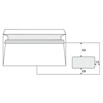 Obálka samolepicí, 110 x 220mm, bílá, poštovní, s DL okénkem, 1000ks Obálka samolepicí, 110 x 220mm, bílá, poštovní, s DL okénkem, 1000ks