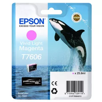 Epson T7606 (C13T76064010) - cartridge, light magenta (světle purpurová) Epson T7606 (C13T76064010) - cartridge, light magenta (světle purpurová)