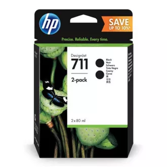 HP 711 (P2V31A) - cartridge, black (černá) 2ks