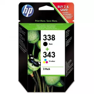HP 338 + 343 (SD449EE) - cartridge, black + color (černá + barevná) 2ks
