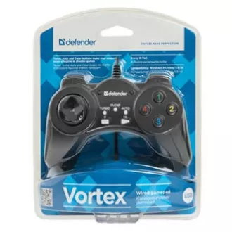 Gamepad Defender Vortex, 13tl., USB, černý, vibrační, Windows 2000/XP/Vista/7/8/10