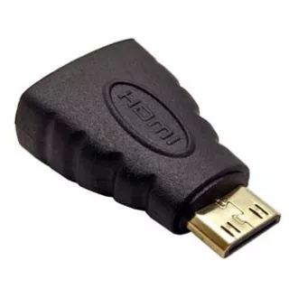 Video redukce, mini HDMI samec - HDMI samice, černá