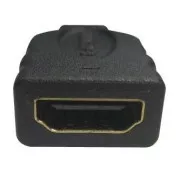 Video redukce, micro HDMI samec - HDMI samice, černá, Logo zlacené konektory