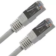 Síťový LAN kabel FTP patchcord, Cat.5e, RJ45 samec - RJ45 samec, 1.5 m, stíněný, šedý, economy