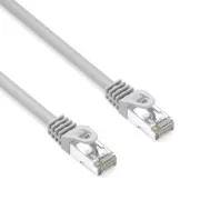 Síťový LAN kabel S/FTP patchcord, Cat.6a, RJ45 samec - RJ45 samec, 3 m, dvojitě stíněný, LSOH, šedý, 10 Gb/s, economy