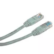 Síťový LAN kabel UTP patchcord, Cat.6, RJ45 samec - RJ45 samec, 5 m, nestíněný, šedý, economy