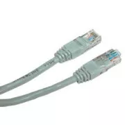 Síťový LAN kabel UTP crossover patchcord, Cat.6, RJ45 samec - RJ45 samec, 5 m, nestíněný, křížený, šedý, k propojení 2 PC, economy