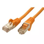 Síťový LAN kabel FTP patchcord, Cat.5e, RJ45 samec - RJ45 samec, 7.5 m, stíněný, žlutý, economy