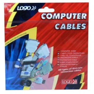 Síťový LAN kabel UTP patchcord, Cat.5e, RJ45 samec - RJ45 samec, 10 m, nestíněný, šedý, Logo blistr