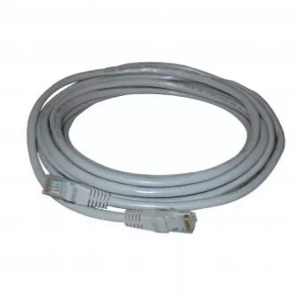 Síťový LAN kabel UTP crossover patchcord, Cat.5e, RJ45 samec - RJ45 samec, 10 m, nestíněný, křížený, šedý, k propojení 2 PC, econo
