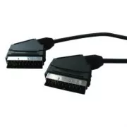 Video kabel SCART samec - SCART samec, 1m, černá, Logo blistr